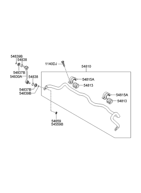 2006 Kia Amanti Bush-Stabilizer Bar Diagram for 548133K200