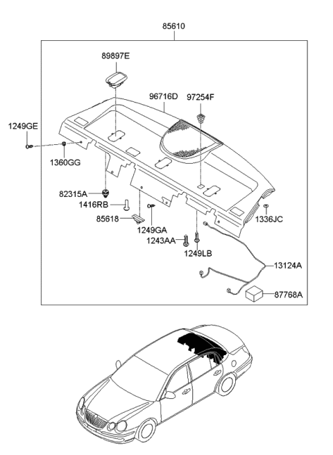2007 Kia Amanti Wiring Assembly-Rear Package Tray Diagram for 856603F301