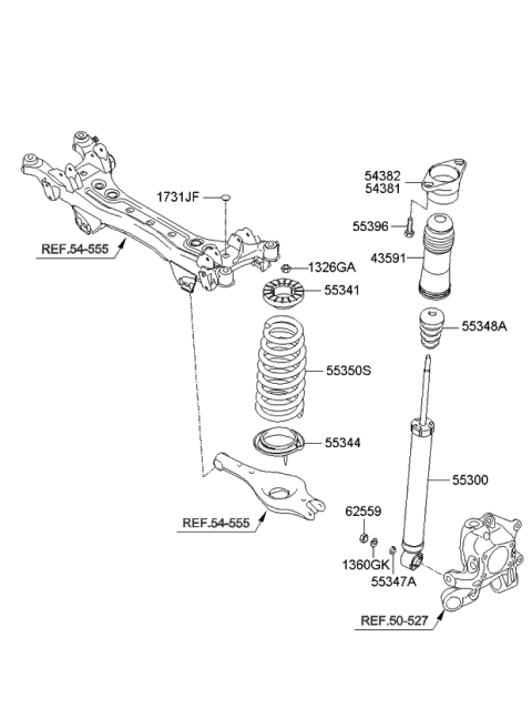 2009 Kia Amanti Cover-Dust Diagram for 553163F800