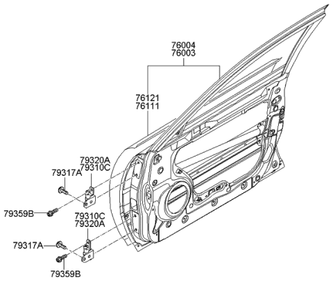 2007 Kia Amanti Panel-Front Door Diagram