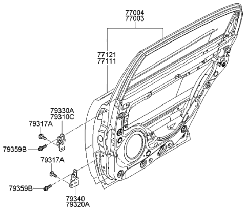 2007 Kia Amanti Hinge Assembly-A Diagram for 793103F000