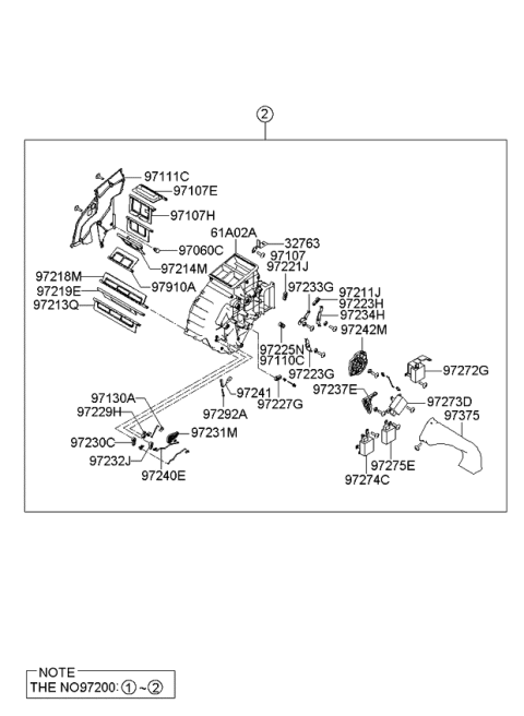 2009 Kia Amanti Heater System-Heater & Evaporator Diagram 2