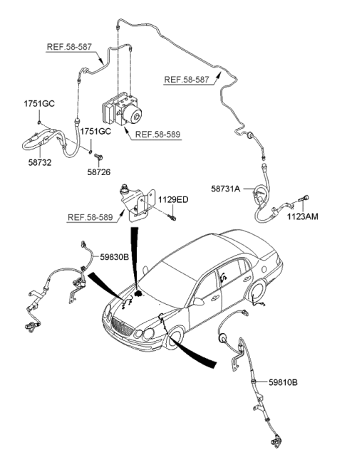 2008 Kia Amanti Front Axle Hub Diagram 3