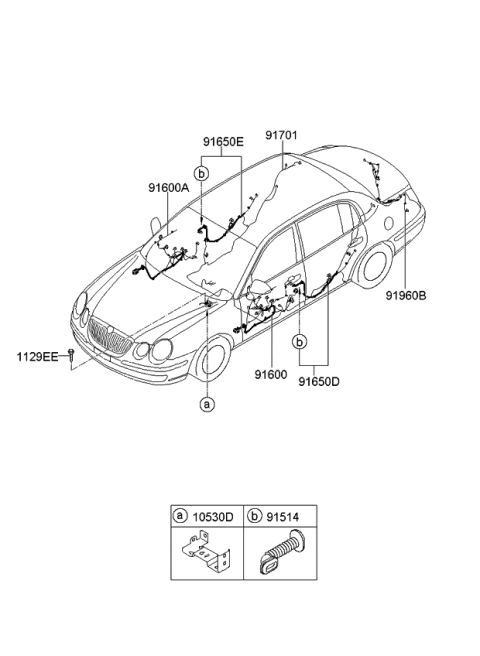 2009 Kia Amanti Wiring Assembly-Front Door,As Diagram for 916303F000
