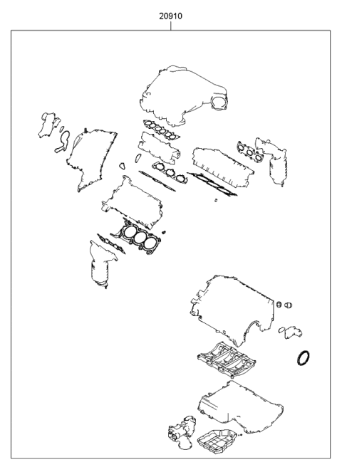 2009 Kia Amanti Engine Gasket Kit Diagram