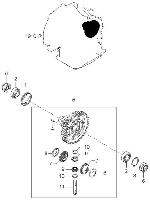 2001 Kia Sephia Seal-Oil Diagram for MF00327238A