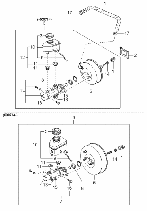 1997 Kia Sephia Master VACASSY Diagram for 0K2A143950D