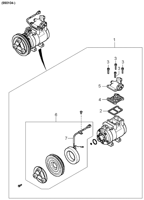 2001 Kia Sephia Compressor Diagram 3