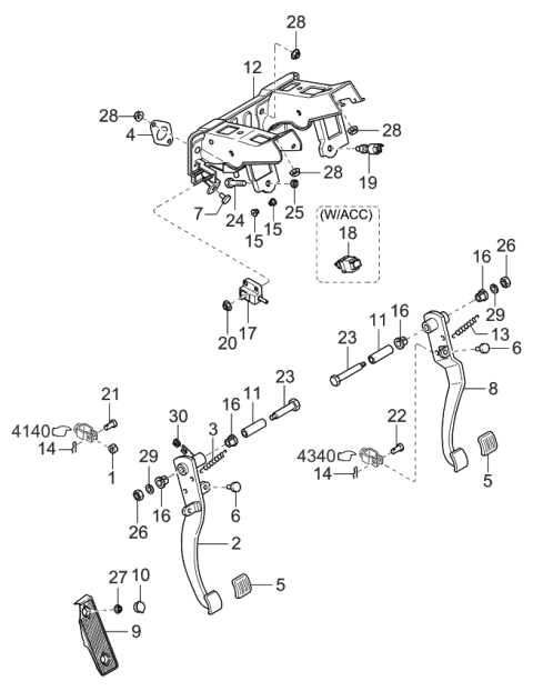 1997 Kia Sephia Stop Lamp Switch Diagram for 0B00166490C