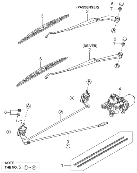 1998 Kia Sephia Windshield Wiper Diagram