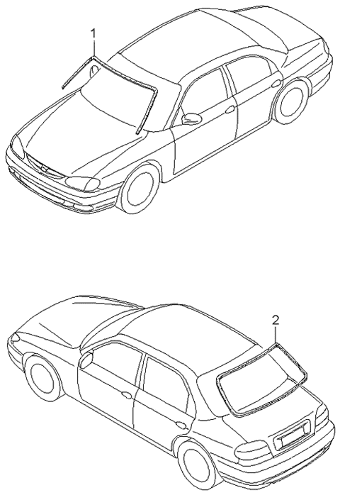 2001 Kia Sephia Window Moulding Diagram