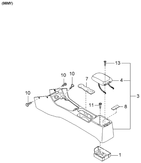 2000 Kia Sephia Screw-Tapping Diagram for K998610416B