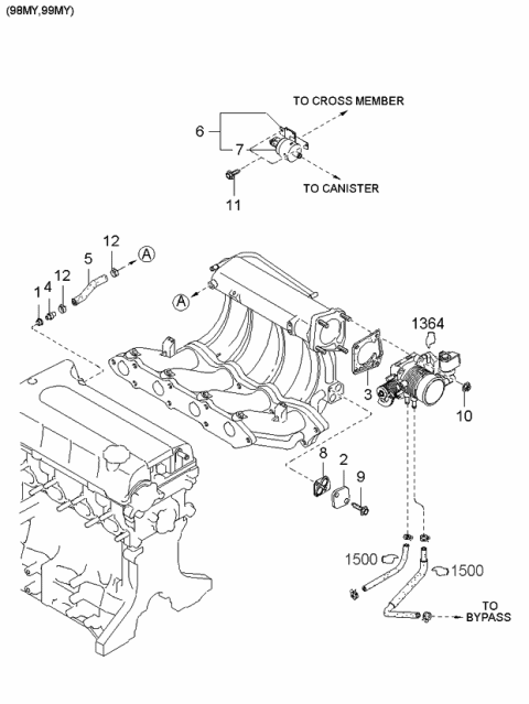 2001 Kia Sephia Emission Control System Diagram 1