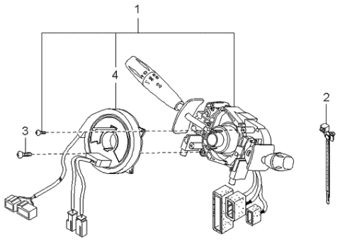 1999 Kia Sephia Combination Switch Diagram