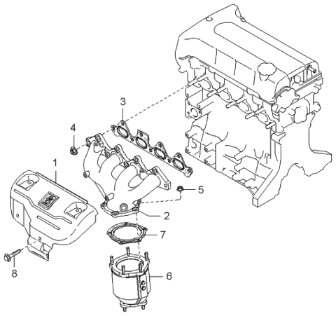 1998 Kia Sephia Exhaust Manifold Diagram