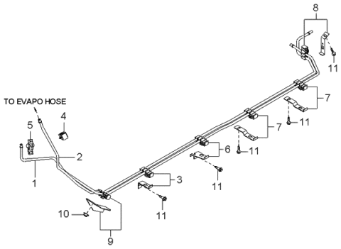 1998 Kia Sephia Pipe-Fuel Diagram