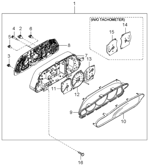 1998 Kia Sephia Gauge-Temperature Diagram for 0K2AT55491