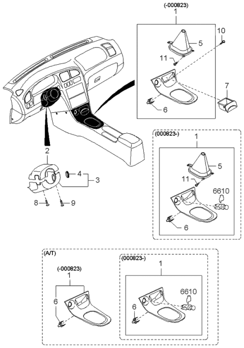 2000 Kia Sephia Ash Tray Assembly-Rear Diagram for 0K2A16461002