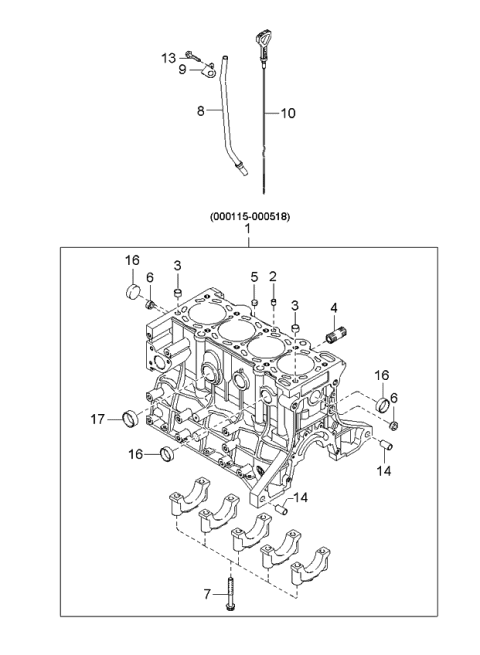 1999 Kia Sephia Cylinder Block Diagram 2