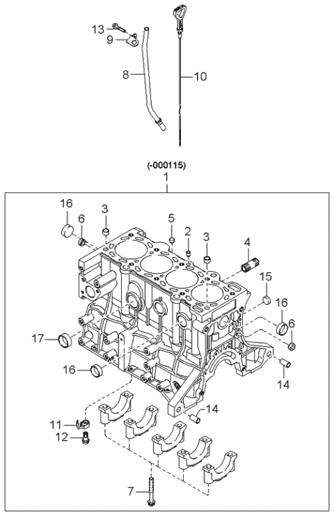 2000 Kia Sephia Cylinder Block Diagram 1