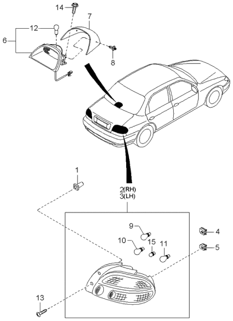 2001 Kia Sephia Rear Combination Lamp Diagram