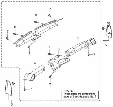 1999 Kia Sephia Panel Assembly-Side, LH Diagram for 0K2A16496075