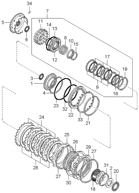 1999 Kia Sephia Clutch Assembly-One Way Diagram for MFU61194G0