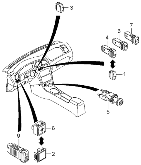 1997 Kia Sephia Switch-Resistor Diagram for 0K2AA55490