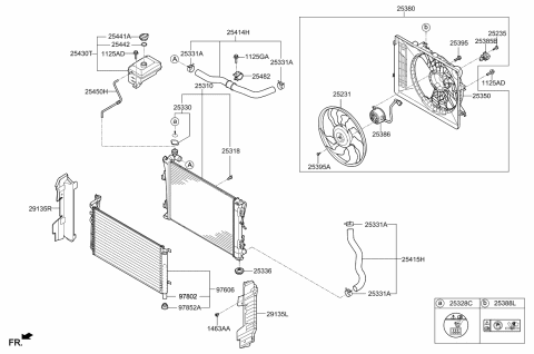 2019 Kia Cadenza Condenser Assembly-Cooler Diagram for 97606F6151