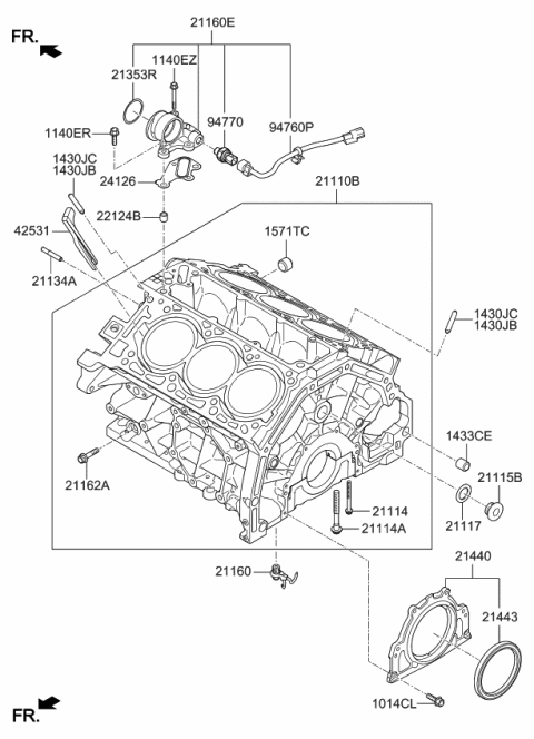 2018 Kia Cadenza Cylinder Block Diagram