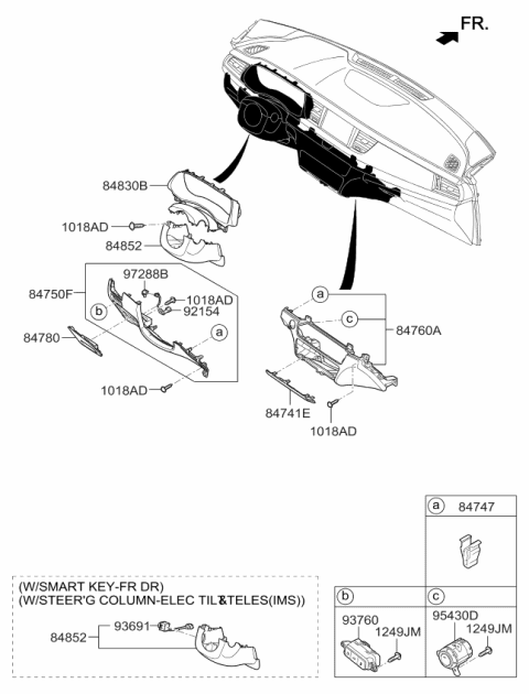 2018 Kia Cadenza Panel Assembly-Crash Pad Diagram for 84750F6100WK