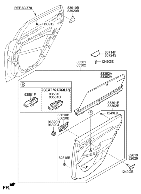 2017 Kia Cadenza Cover Assembly-Rear Door Del Diagram for 83920F6000