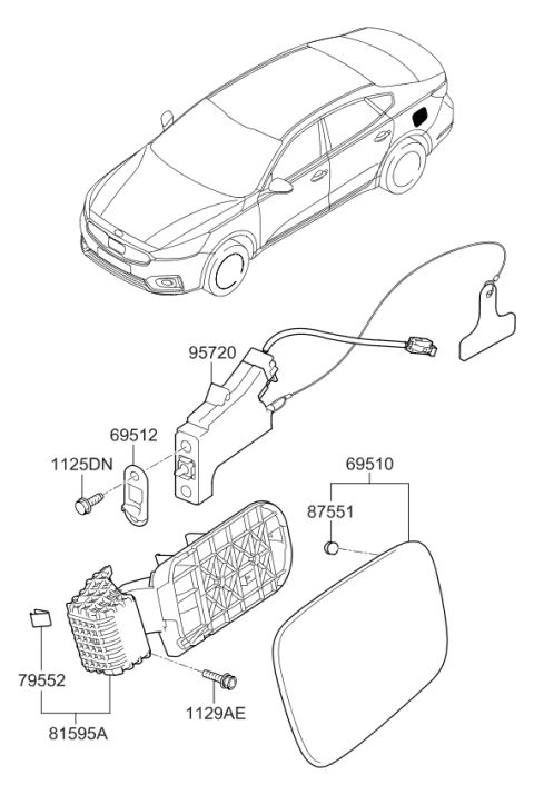 2019 Kia Cadenza Fuel Filler Door Diagram