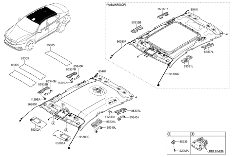 2018 Kia Cadenza Handle Assembly-Roof Assist Diagram for 85340F6000BGA