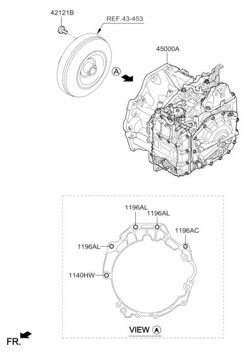 2019 Kia Cadenza Transaxle Assy-Auto Diagram