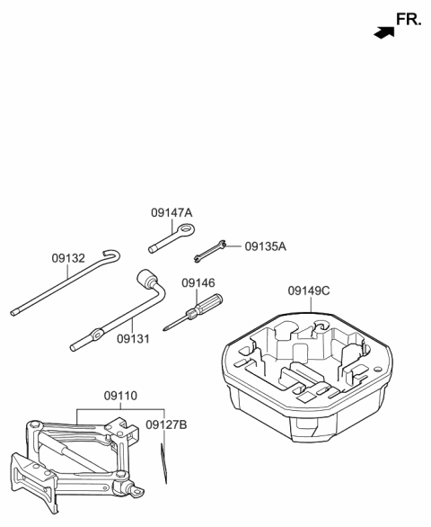 2019 Kia Cadenza Case-Tool Diagram for 09149F6900