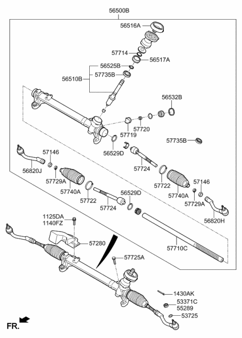 2018 Kia Cadenza Joint Assembly-Inner Ball Diagram for 57724C1100