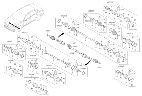 2019 Kia Cadenza Drive Shaft (Front) Diagram