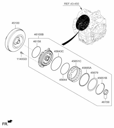 2018 Kia Cadenza Oil Pump & Torque Converter-Auto Diagram