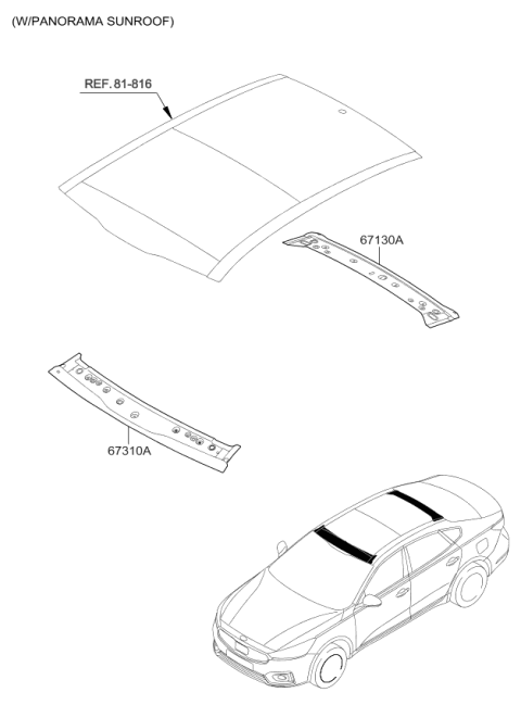 2018 Kia Cadenza Roof Panel Diagram 2