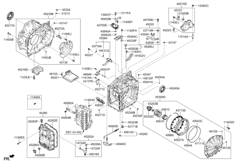 2019 Kia Cadenza Bracket Assembly-Transmission Support Diagram for 452114G100