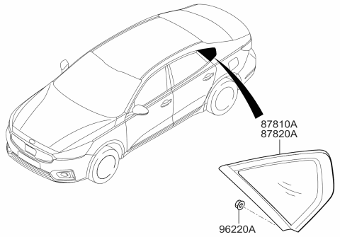 2019 Kia Cadenza Quarter Window Diagram