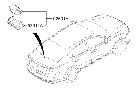 2019 Kia Cadenza License Plate & Interior Lamp Diagram