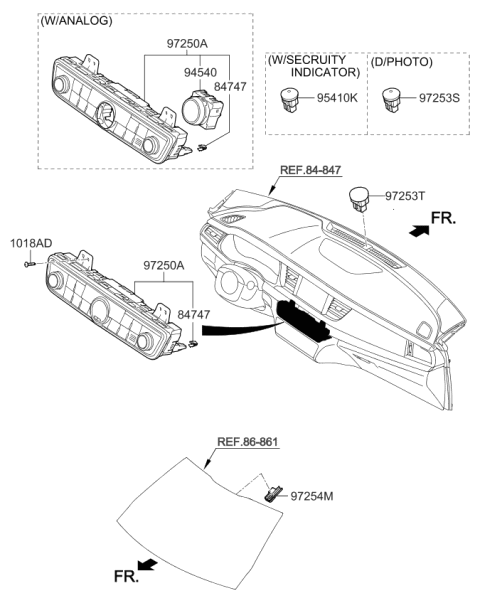 2019 Kia Cadenza Control Assembly-Heater Diagram for 97250F6700