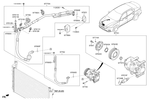 2017 Kia Cadenza Air Condition System-Cooler Line Diagram