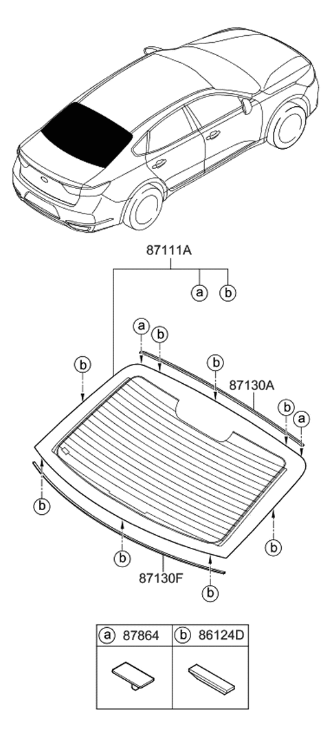 2018 Kia Cadenza MOULDING Assembly-Rear Window Diagram for 87132F6000