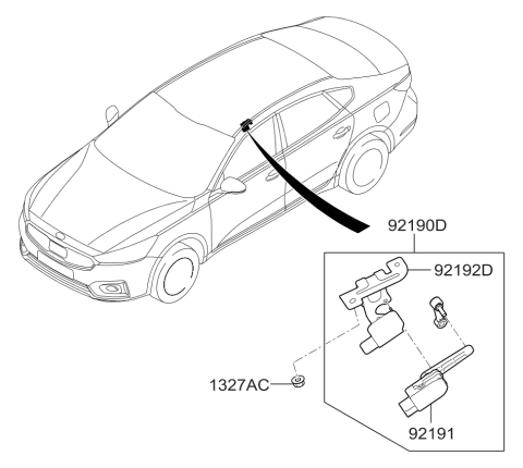 2019 Kia Cadenza Unit Assembly-HEADLAMP Automatic L Diagram for 92190D4600