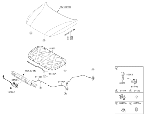 2019 Kia Cadenza LIFTER-Hood,RH Diagram for 81171F6000