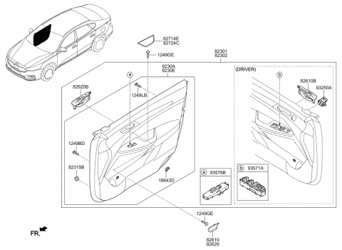 2019 Kia Cadenza Panel Complete-Front Door Diagram for 82302F6170YAX