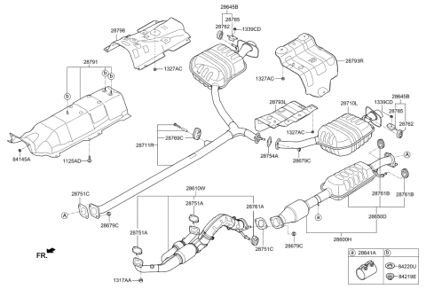 2017 Kia Cadenza Center Muffler Complete Diagram for 28600F6330